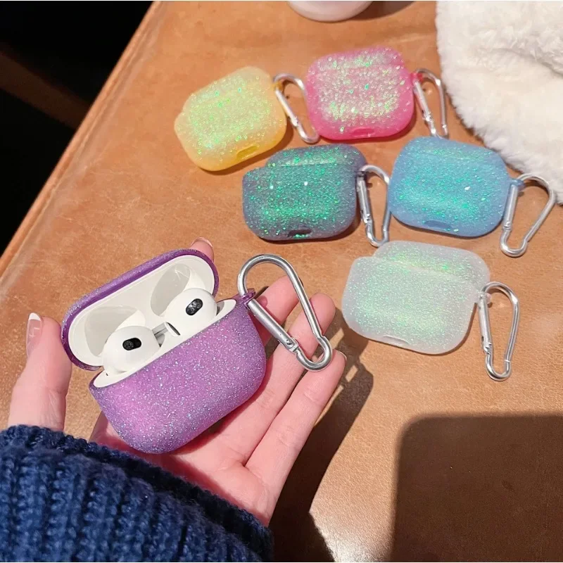 Bling Glitter Soft Soft TPU slúchadlá pre AirPods 4 Pro 2 2. generácia pre vzduch pre struky 3 krycie príslušenstvo pre AirPods 2 1