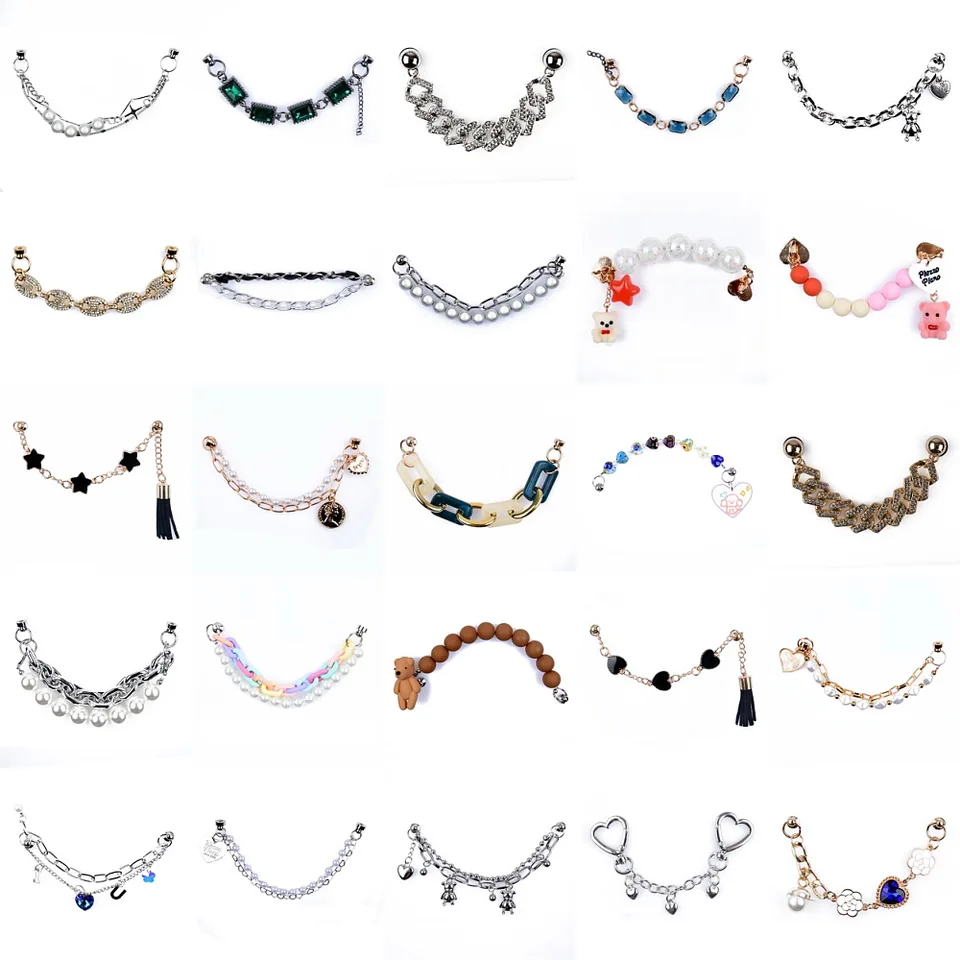 Bling topánky reťaze kovové blingové topánky kúzla dekorácie Doplnky pre dievčatá darčeky