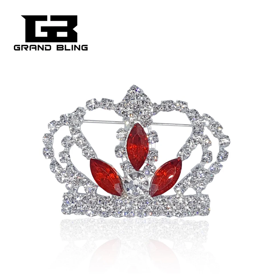 Blingbling kamienok koruna brows s červenými oválnymi kameňmi pre lady queen