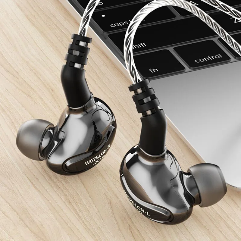 Blon BL01 prepustený v uši Hifi IEMS slúchadlá Biologické vlákno membránové monitorovanie slúchadiel s odnímateľnými 4Core 6n OFC 2pin kábla