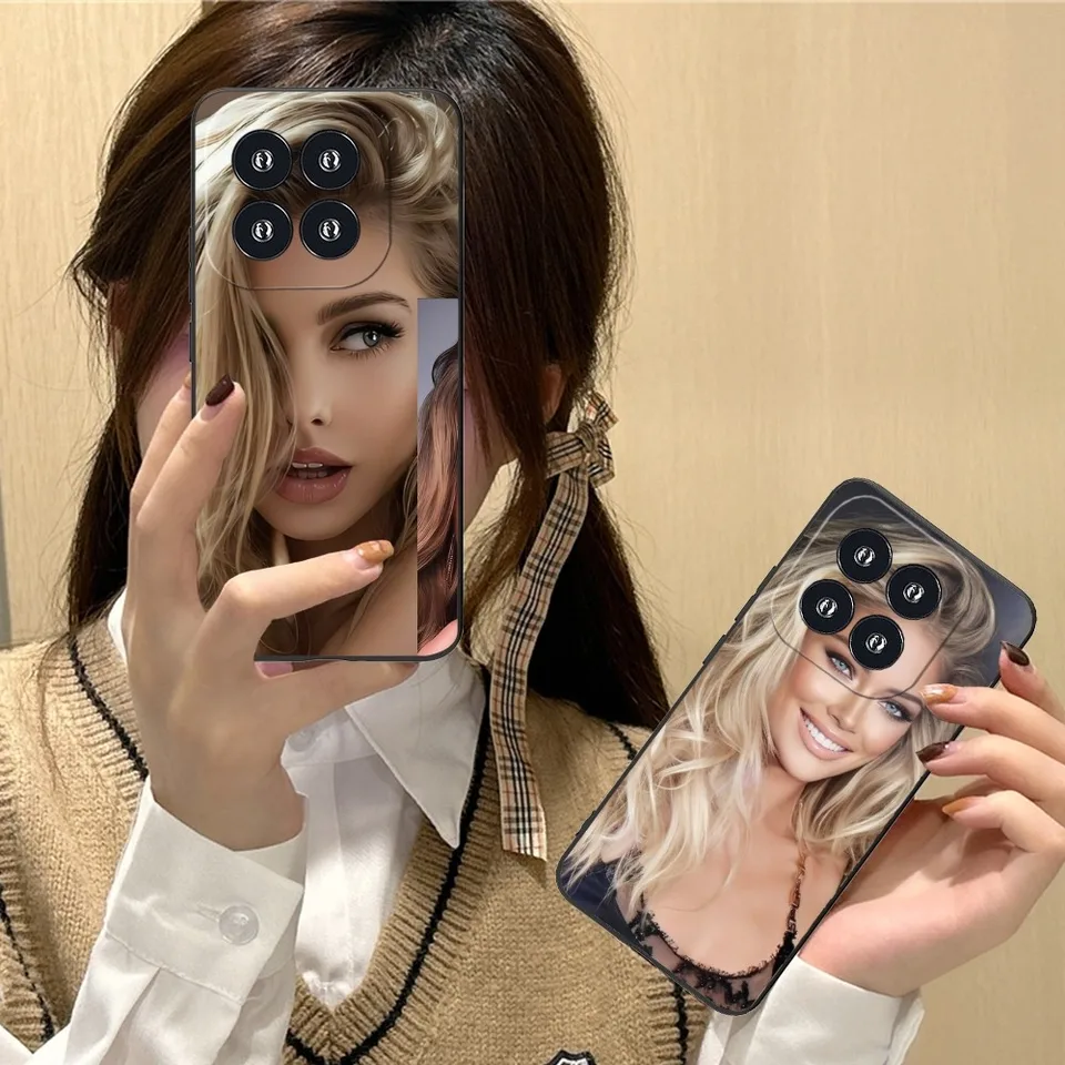 Blondínka Cool mobilný mobilný telefón puzdro pre Xiaomi 13 12 11 St Ultra Lite Redmi Note 12 10 POCO F5 F5 X5 PRO 5G Čierna obálka