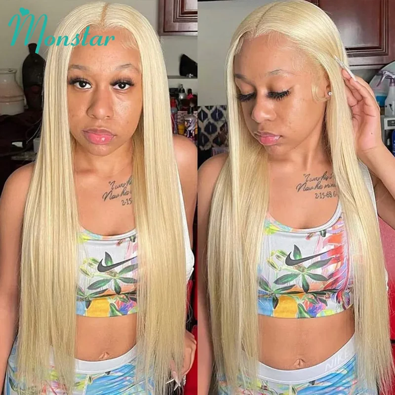 Blondínka rovná 5x5 Uzatvorená parochňa bez Glueless Parochňa ľudské vlasy pripravené na nosenie 13x4 13x6 HD čipka čelnej parochne 613 Parochňu pre ľudské vlasy pre ženy