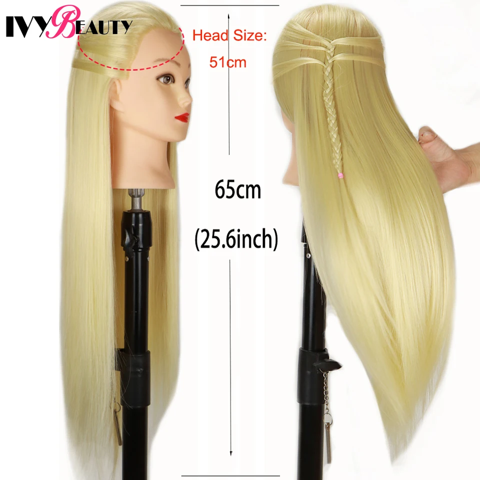 Blondínka Vlasy Training Mannequin Head s stojanom Kaderné make -up Practiku fitry hlavy Parochne hlavy pre kadernícke účesy