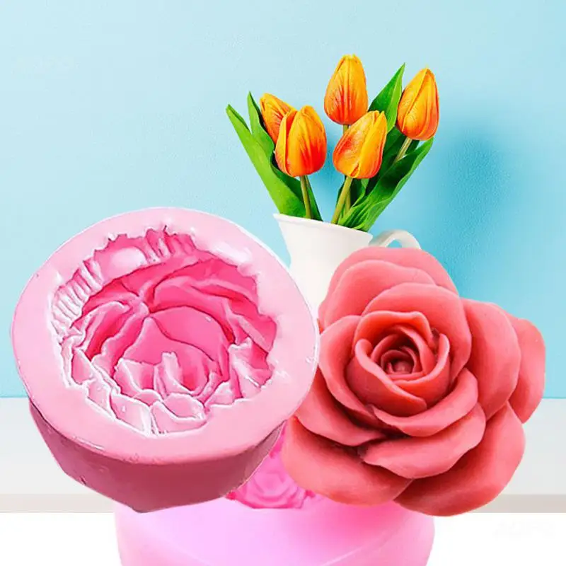 Bloom Rose Silikone Cake Fold 3D Flownant Fold Polls Cupcake Jelly Candy Chocolate DeCoration Folls Folmy FQ2825