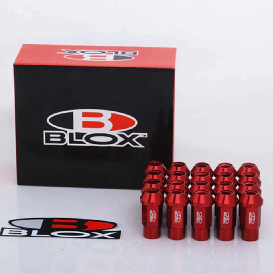 Blox JDM Racing Whew Lug Nuts M12 x 1,25 mm M12 x 1,5 mm 50 mm hliník kované kované 7075 KOLE SKRUŽENIA NISSAN SUBARU SUZUKI