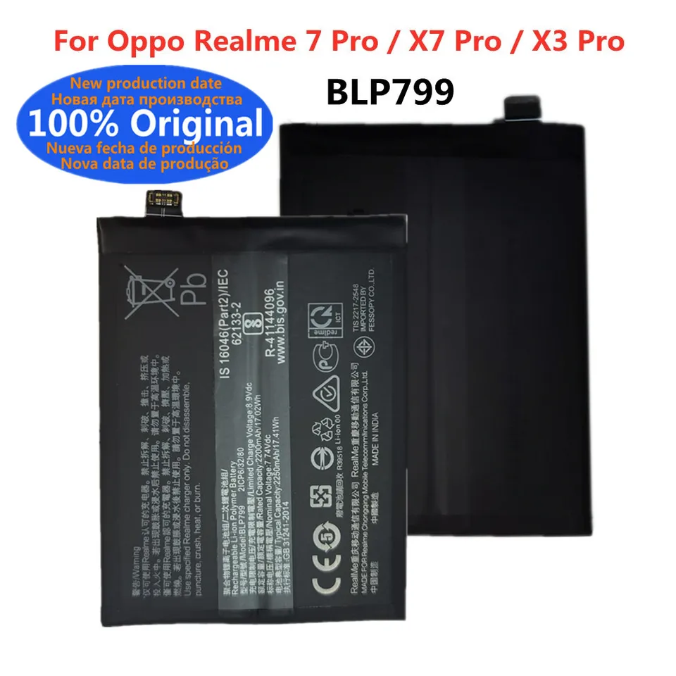 BLP799 RealMe PLYT BATTERICKÁ PRE OPPO Realme 7 X7 X3 Pro Realme7 Pro RMX2170 Vysoko kvalitné náhradné batérie bateri