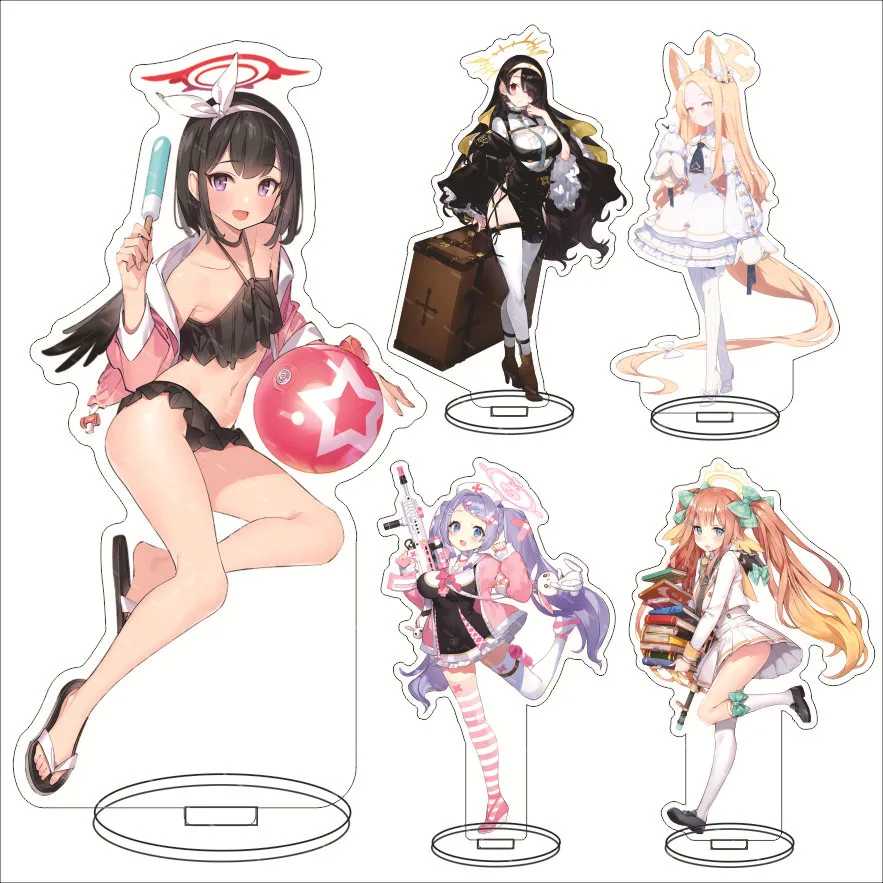 Blue Archív anime stánok Misono Mika Shirasu Azusa Yutori Natsu akrylové znaky stojaci modelový tanier Display Display Ozdob