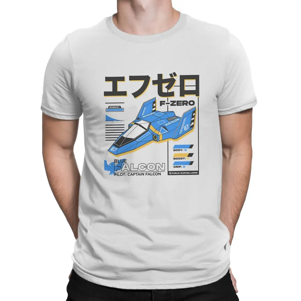 Blue Falcon F-Zero Speed ​​Game T tričko Grafické o-krh tričko polyesterové oblečenie