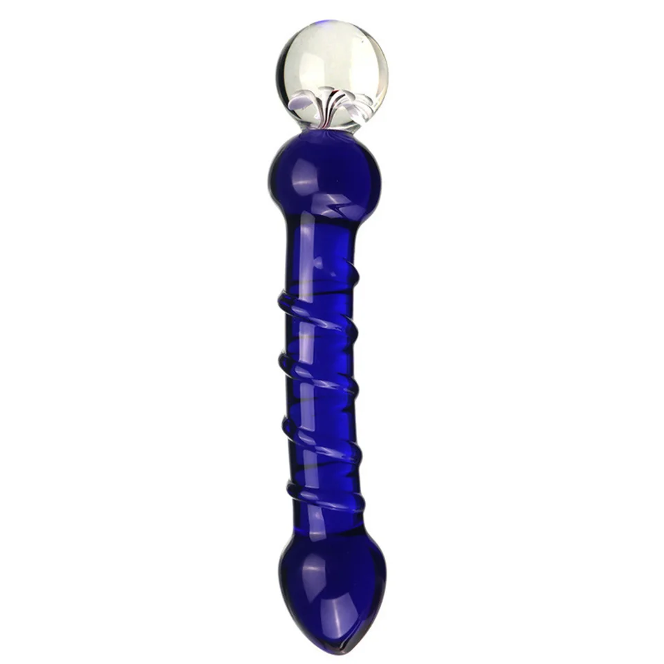 Blue Glass Anal zástrčka kvet hladký dildo análny dilatátor Gode Butt zástrčka pre ženu masturbátor dospelých sexuálnych hračiek muži