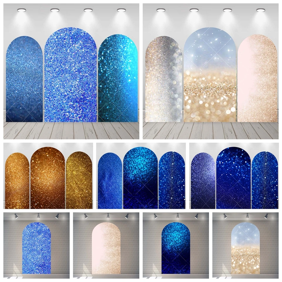Blue Glitter Shiny Arch Photo Pozadie Prispôsobené detská narodeninová oslava pre bábätko Dodávky