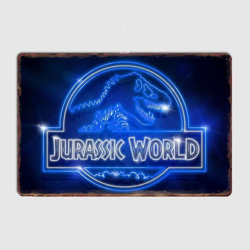 Blue Jurský park Neon Plagáty kovové znamenie vlastné plechové steny dekorácie klub Garáž garáž na výzdobu dekor vintage domáce dekorácie