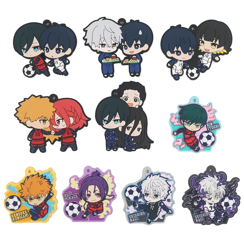 Blue Lock Anime Isagi Yoichi Chigiri Hyoma Reo Mikage Kunigami Rensuke Bachira Meguru Cute Gumer Keychain Hračky darček