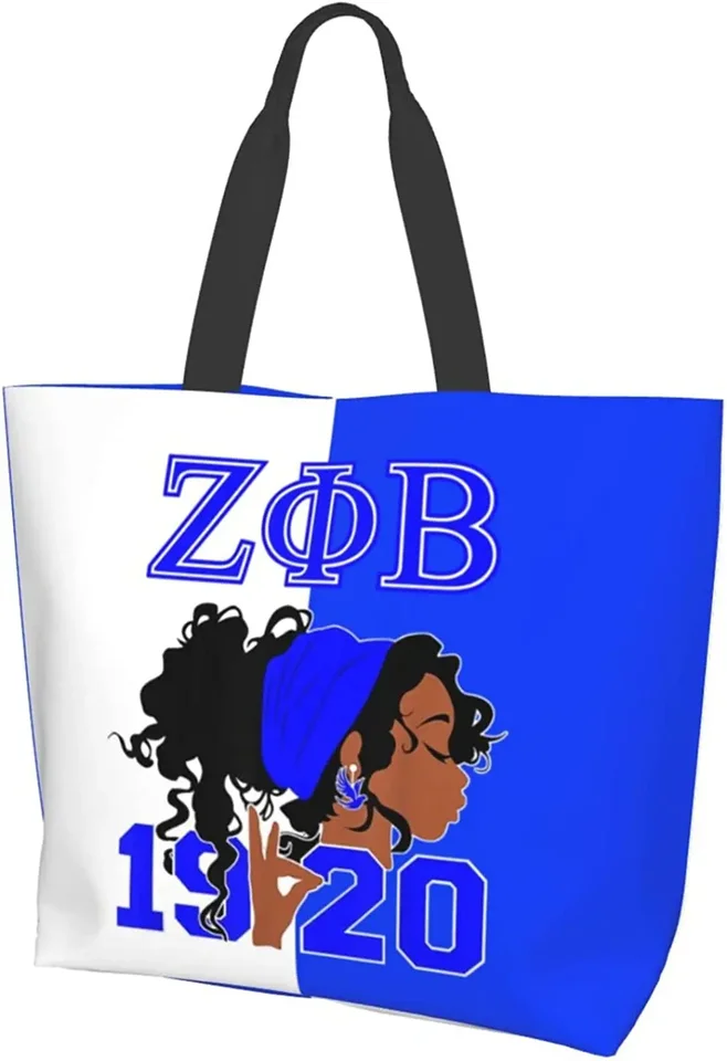 Blue Sorority Gifts Tote Bag pre ženy Dievčatá nákupné pláž cestovanie dennej práce Veľké opakovane použiteľné prenosné obchody s potravinami