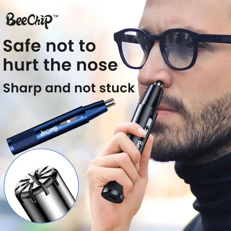 Blue USB nabíjateľný elektrický nos a uší vystrihovač pre mužov automaticky umývateľné holenie nástroja na hladké a bezbolestné starostlivosť