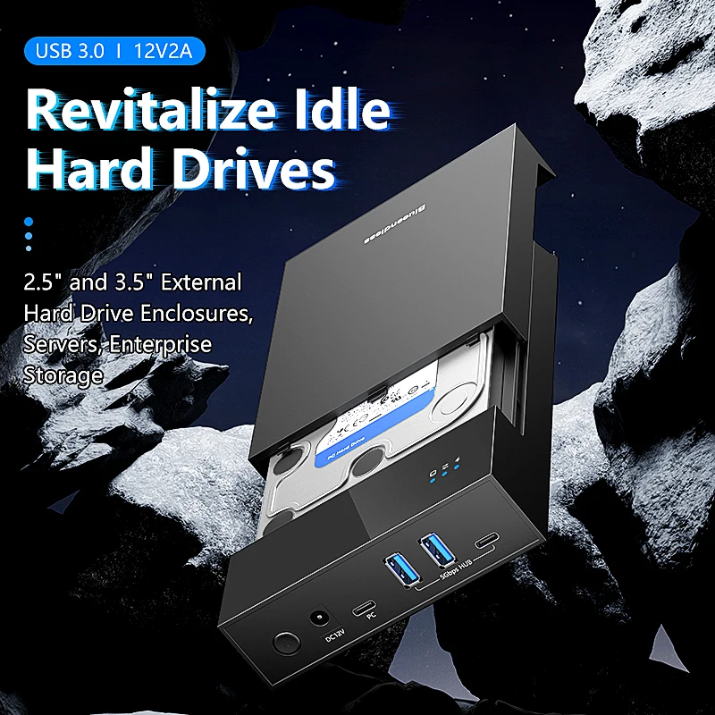 Blueendless 3,5 '' HDD Case SATA na USB 3.0 Adaptér Externý kryt pevného disku pre 2,5 
