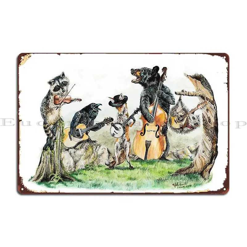Bluegrass Gang Wild Animal Music Hollysimental Metal Plaque Custom Club Bar Design Classic Bar Cin Tin Sign plagát