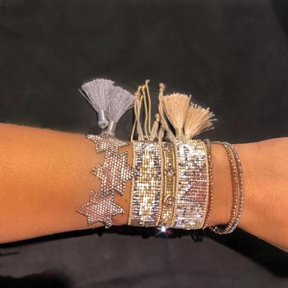 Bluestar delica Miyuki náramok pre ženy trendy šperky hviezda Armband mexický srdcový pulzeras femme ručne tkaný strapel