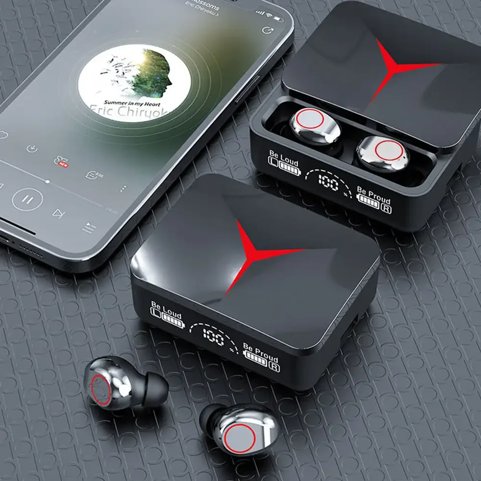 Bluetooth 5.3 TWS M90 Slúchadlá Originálne herné slúchadlá bezdrôtové športové slúchadlá s mikrofónnou náhlavnou súpravou pre iPhone Xiaomi Samsung