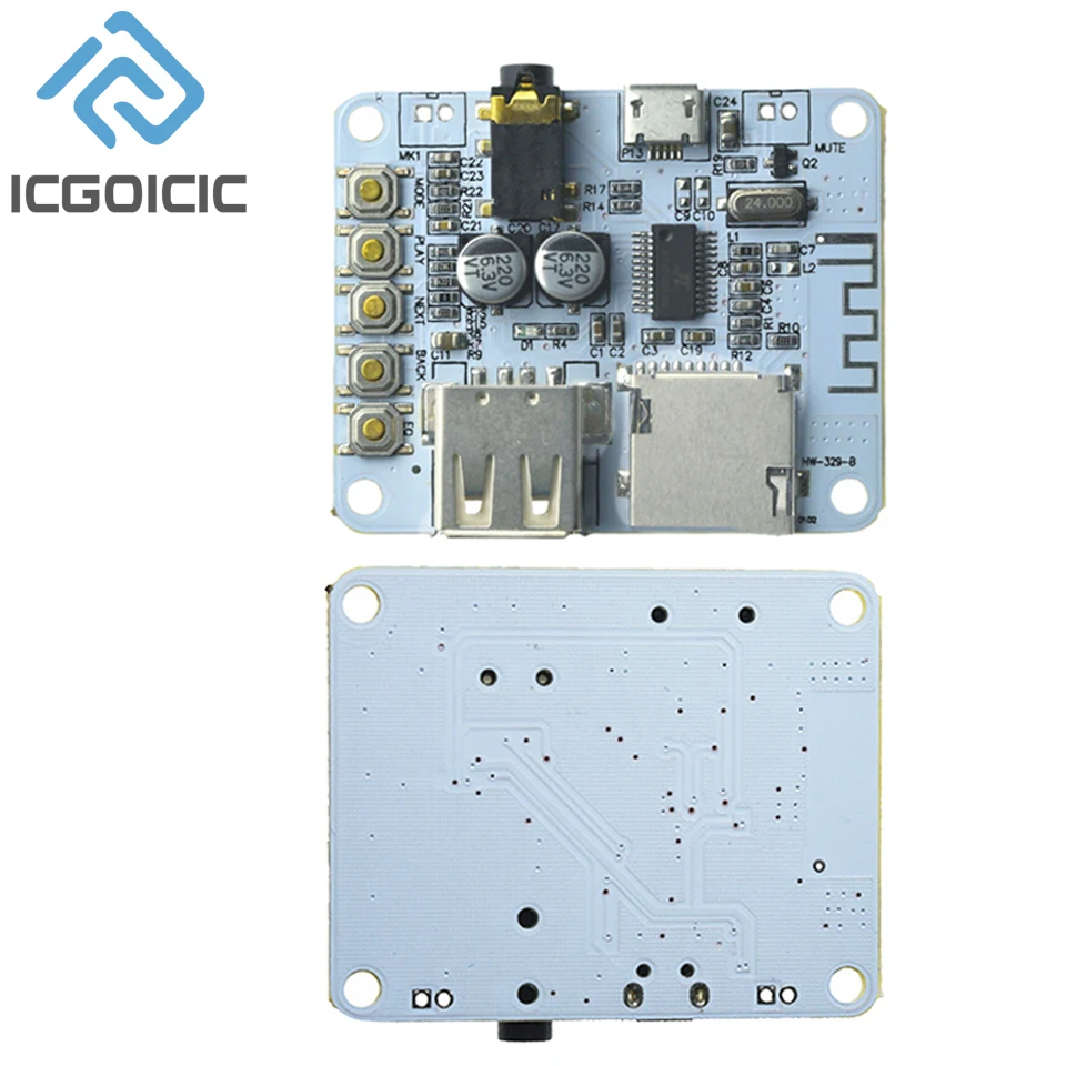Bluetooth Audio prijímač doska s USB TF Slot Slot Decoding Playback Výstup predzosilňovača A7-004 5V 2.1 Wireless Stereo Music modul