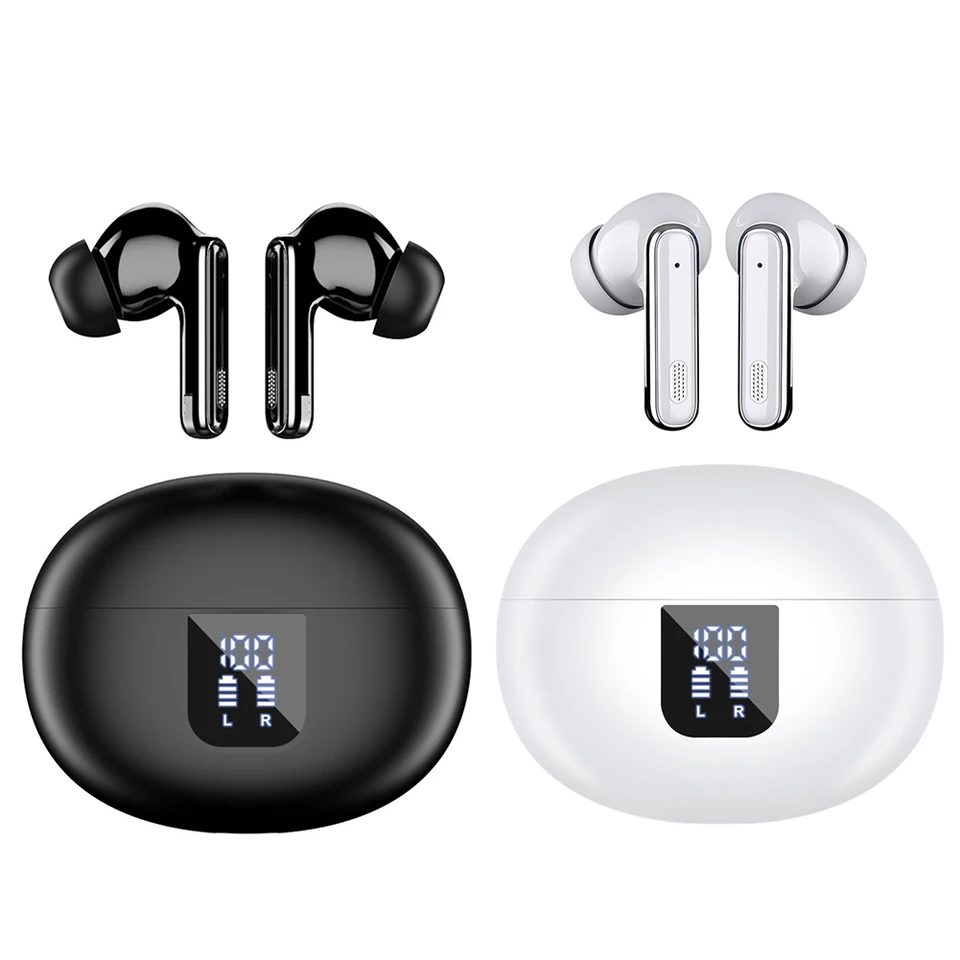 Bluetooth kompatibilné 5.4 slúchadlá s LED displejom do uší na uši šumi, ktoré obracajú inteligentné slúchadlá pre vonkajší šport