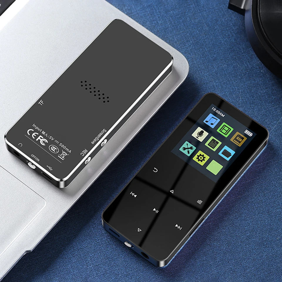 Bluetooth kompatibilný 5.0 MP3 Player Walkman dotyková obrazovka hudba Walkman USB 2.0 3,5 mm Jack s vstavaným reproduktorom nahrávky elektronickej knihy