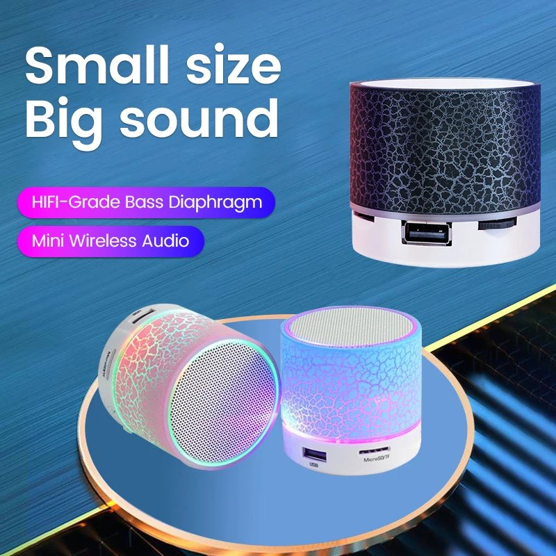 Bluetooth reproduktor Mini bezdrôtový reproduktor crack crack LED TF karta USB subwoofer prenosný MP3 hudobný stĺpec pre mobilný telefón PC