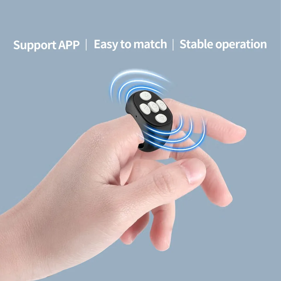 Bluetooth Tlačidlo Clicker Bluetooth 5.3 Ring Ring Diaľkové ovládanie stránky Turner mobilný telefón Kamera Shutter Selfie Selfie Selfie pre čítanie videa