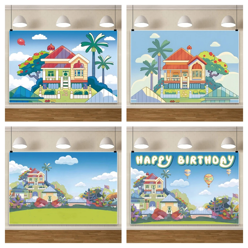Bluey téma pozadie fotografie Photo pozadia Photography Fotografie bábätká narodeniny Decoration Decoration Party Deti Banner Supplies Prispôsobiť