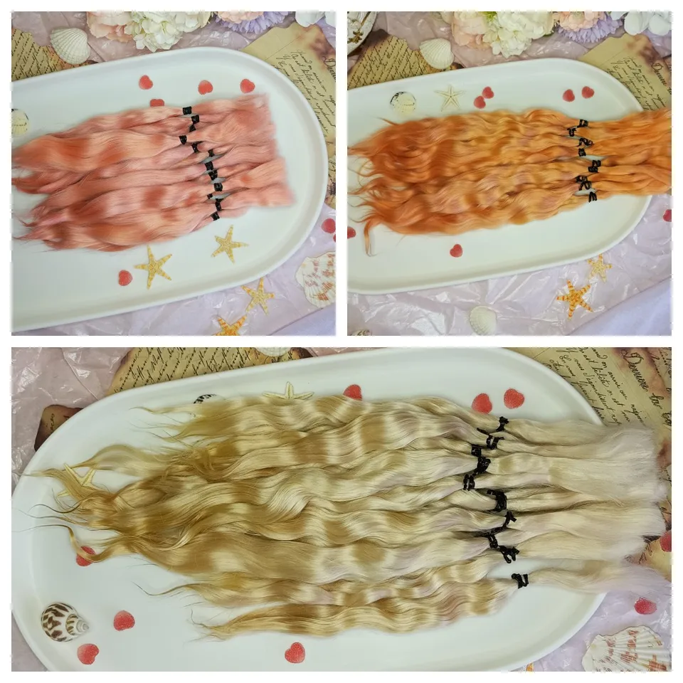 Blythe Bjd Doll Mohair Tresses Parochne Dolls Príslušenstvo 1/6 bábik pre TRESS Multicolor Long Hair Piece pre dievčatá darček OB24 OB11