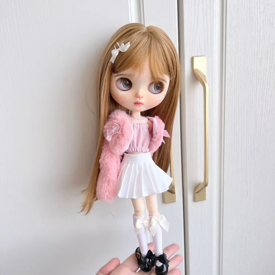 Blythe Doll Dress Set OB22 OB24 azone plyšová bunda zimná súprava Blythe Doll Clothes Hand vyrába 28-30 cm Dojky