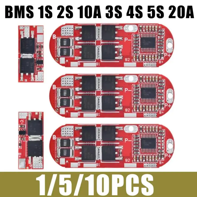 BMS 1S 2S 10A 3S 4S 5S 20A BMS 18650 Li-Ion Lipo Litium Litium Battery Board Modul PCB PCM 18650 LiPO BMS