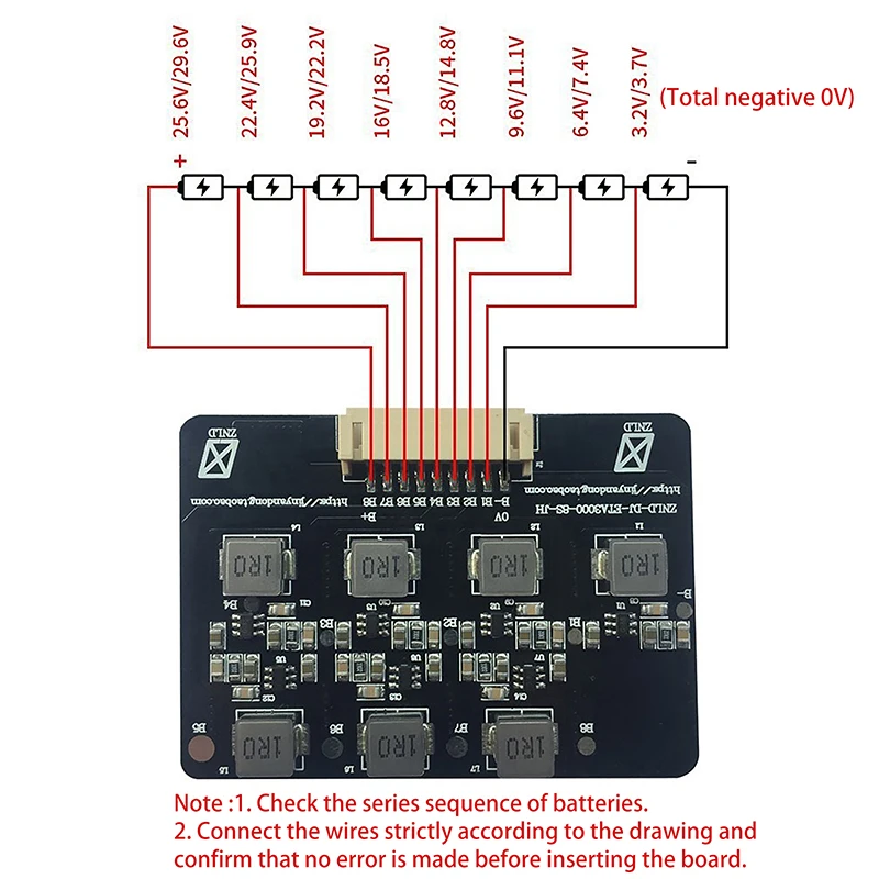BMS 2S-8S 1.2A Balance Board LifEPO4 LTO lítium Battery aktívny vyrovnávač vyrovnávacích prostriedkov prenos energie BMS 4S 8S