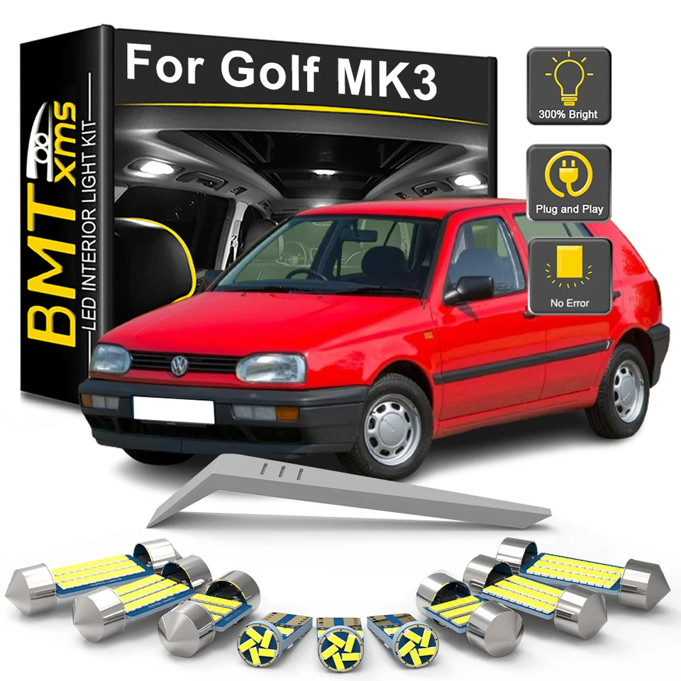 BMTXMS 10PCS CANBUS LED interiérová žiarovka pre VW Volkswagen Golf 3 MK3 MKIII III 1991 1992 1993 1994 1994 1995 1996 1997 1998 1998