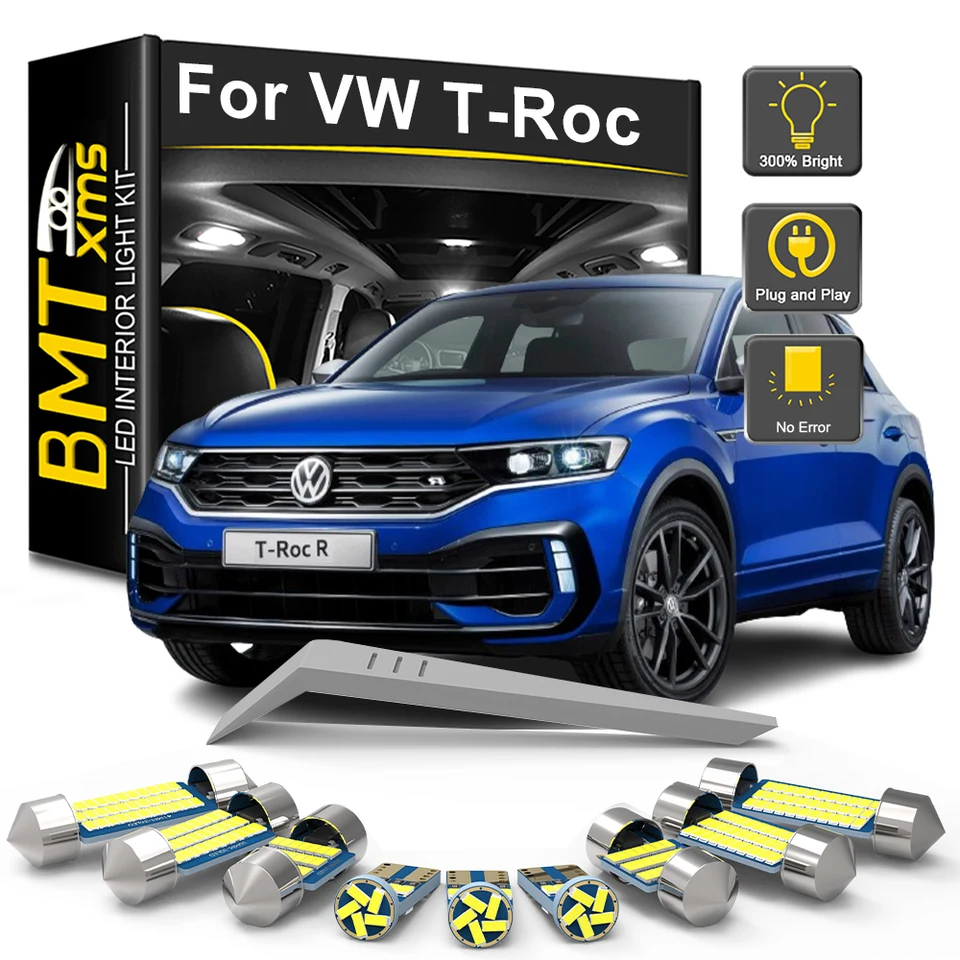 BMTXMS 10PCS CANBUS LED interiérová žiarovka pre VW Volkswagen T-ROC TROC 2017 2018 2019 2020 2022 2023