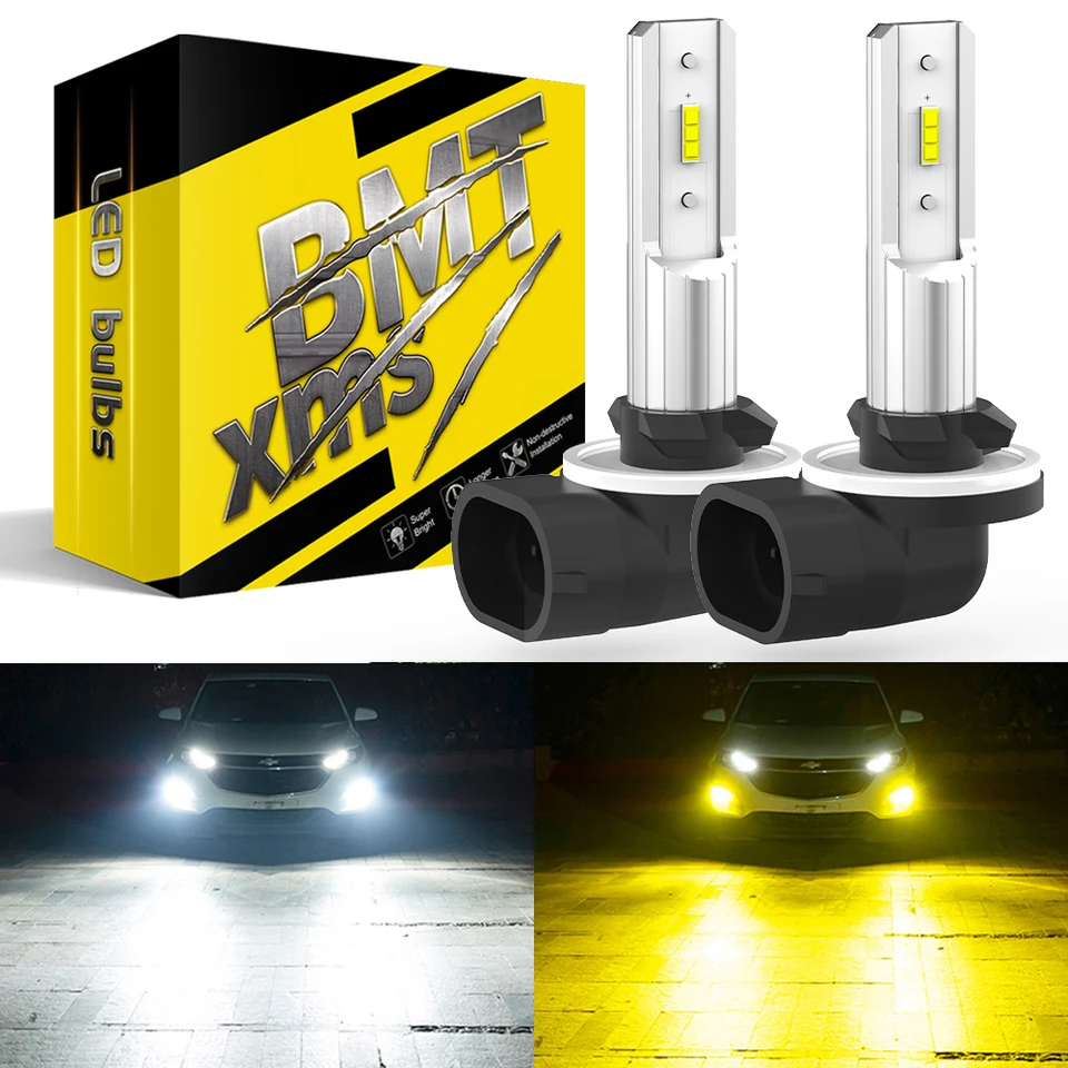 BMTXMS 2PCS Hmlová lampa H27 880 881 LED žiarovky CANBUS H10 H11 H8 9005 HB3 HB4 LED FOG DRL LIGHT pre HYUNDAI Fiat Chevrolet Ford Ford