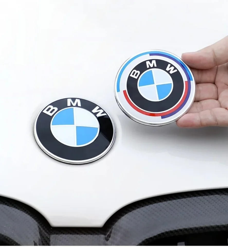 BMW 50H ZAMIESTNENIE LOGO LOGO OBCHOD 81 mm + zadný odznak 72 mm + hubcap 56 mm + nálepka na volant 46 mm