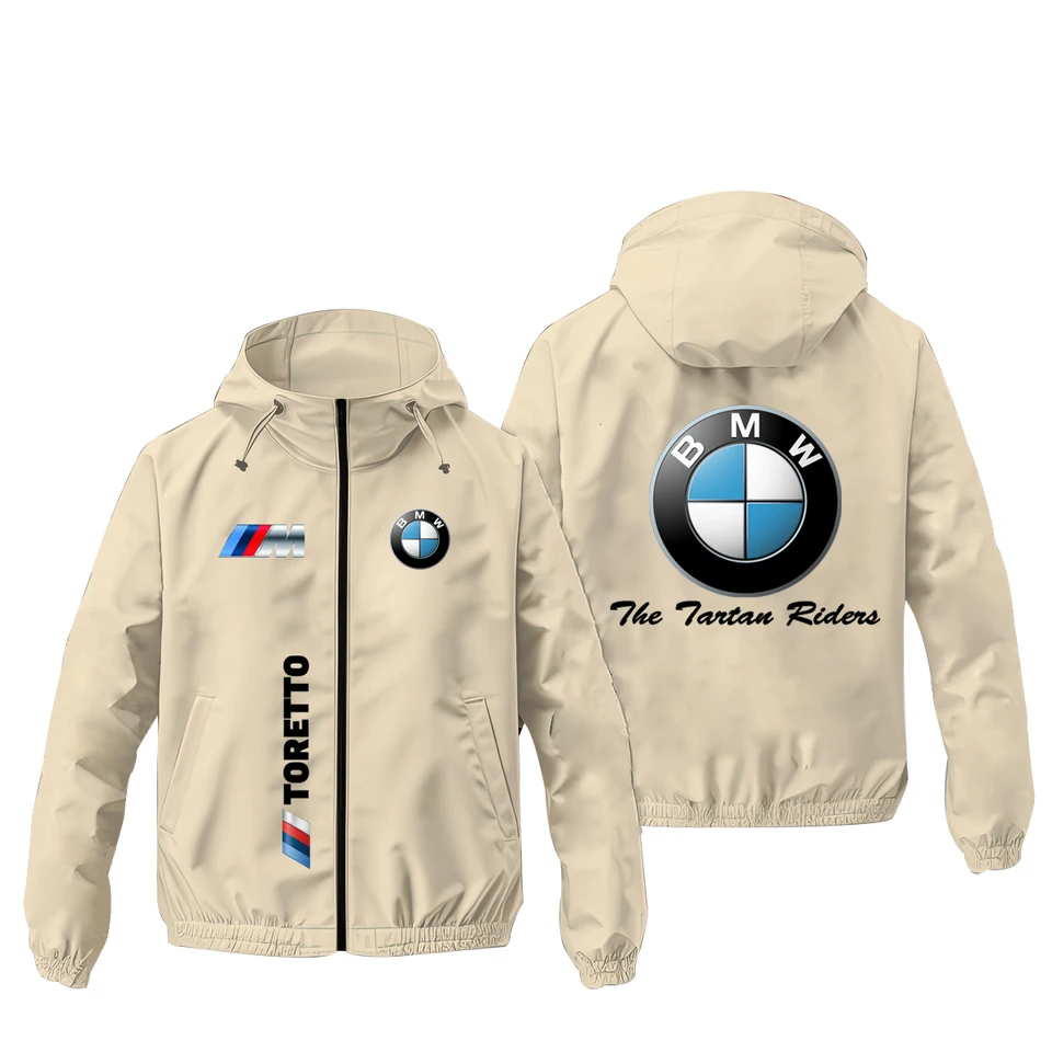 BMW logo Sportswear Pánske plné zips BMW Tlačené športové oblečenie Príležitostné harajuku kapucne mikina Mikinová žuvatá veterná bunda 2025