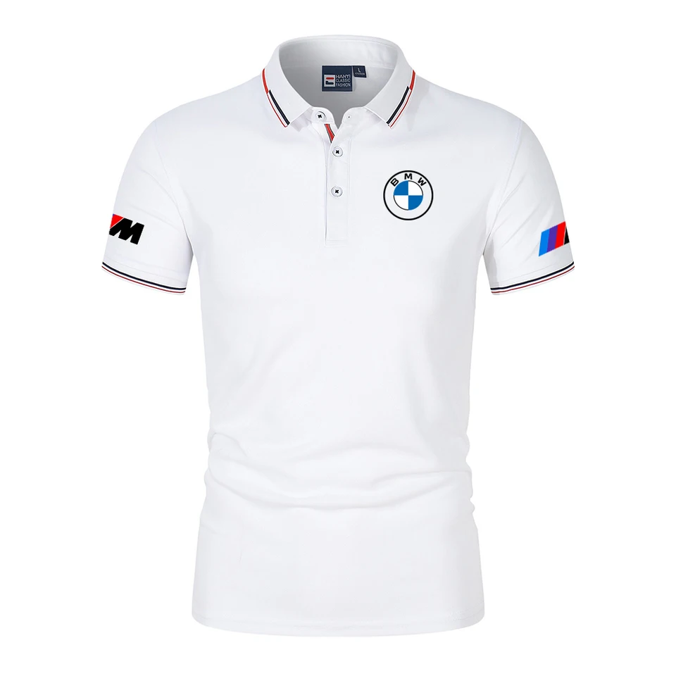BMW M Logo Motorcycle Racing Team Men Polovina Summer krátky rukáv Muž Polos Tričko 2025