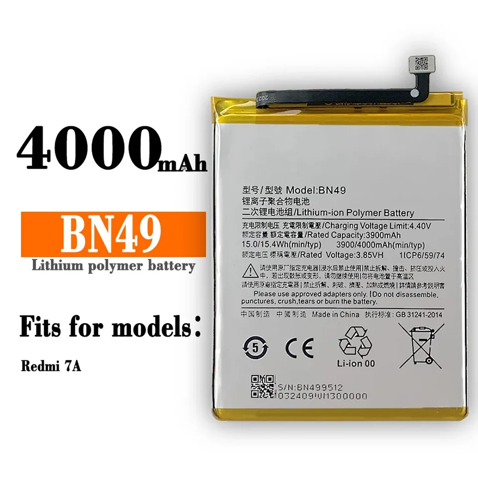 BN49 4000 mAh batéria pre Xiaomi Redmi 7a Redmi7a Vysoko kvalitné výmenné batérie telefónu Lítiová batéria