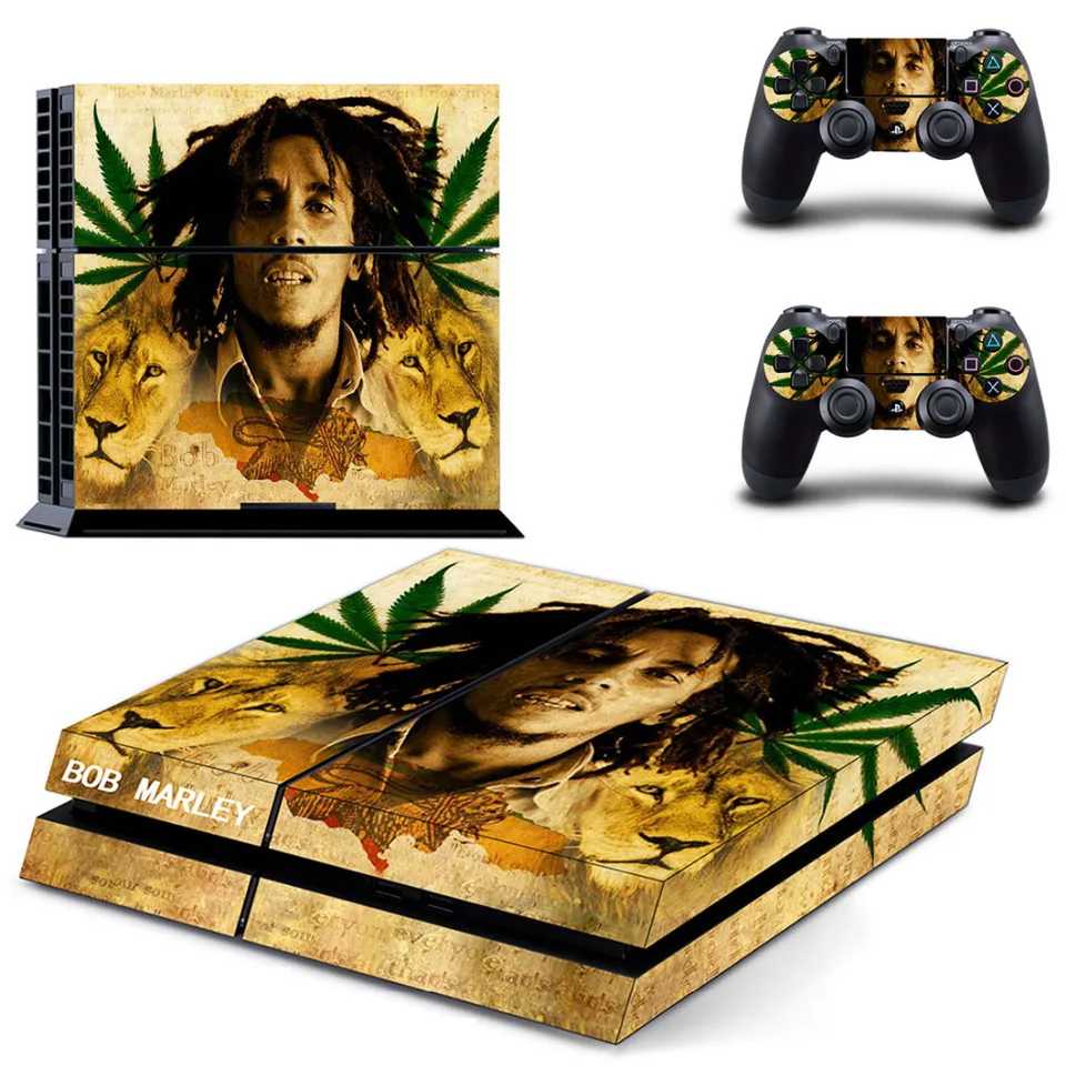 Bob Marley PS4 nálepka na nálepku na nálepku pre Sony PlayStation 4 Console a 2 ovládače PS4 Sticker Vinyll