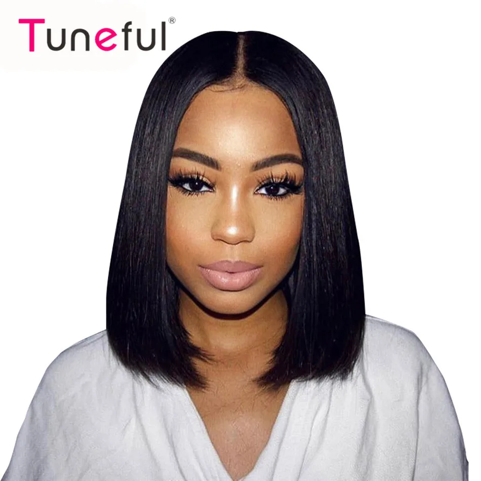 Bob Parochne Human Hair 13x4 Úplné čelné parochne pre ženy čipky predné ľudské vlasové parochne Priame brazílske ľudské vlasy krátke bobové parochne