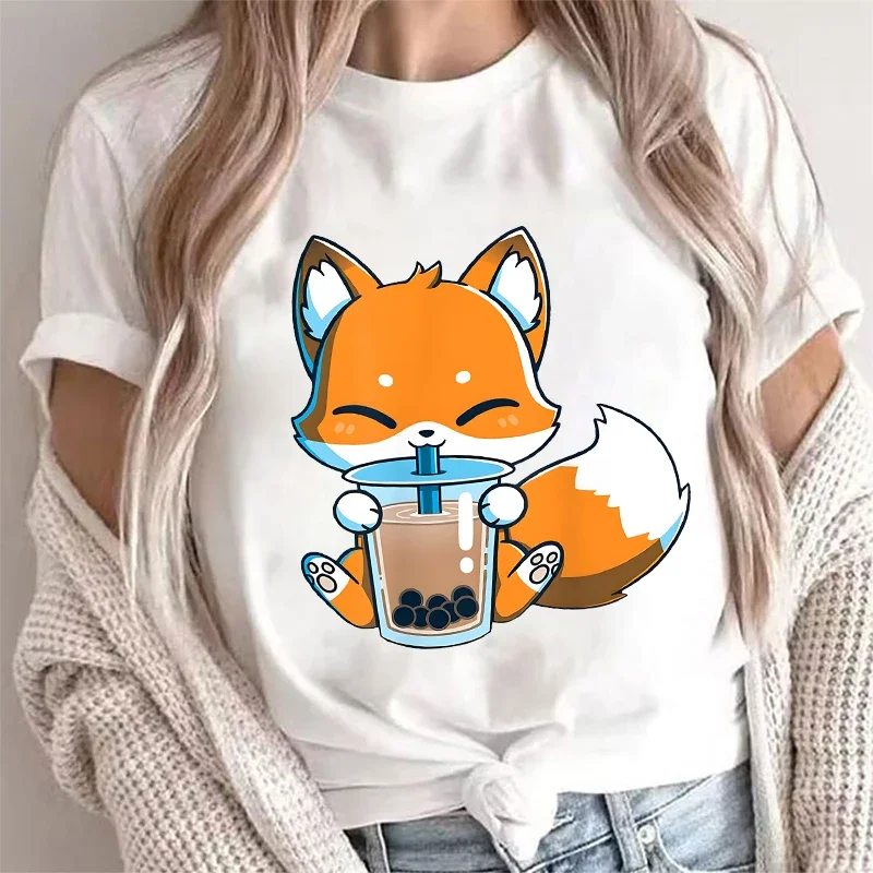 Boba Fox Pitá tlač blúzky Ženy oblečenie móda kawaii karikatúra Fox Grafické tričká anime harajuku topy vrcholy s krátkymi rukávmi odpaliská