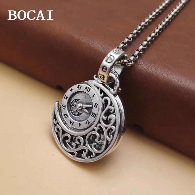 Bocai nový S925 Sterling Silver Pár Sun Moon Star Splice Out Out Pendant Muž a ženský darček
