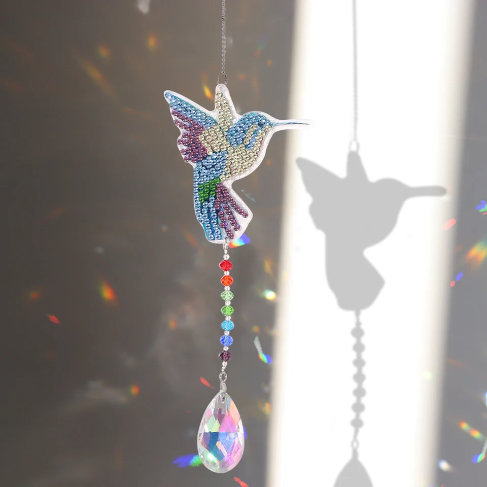 Bodová vŕtačka Diamond maľba veterný zvonenie DIY krištáľové dúhové svetlo Chaser Sun Catchers prívesok okenné záclony domáce dekorácie