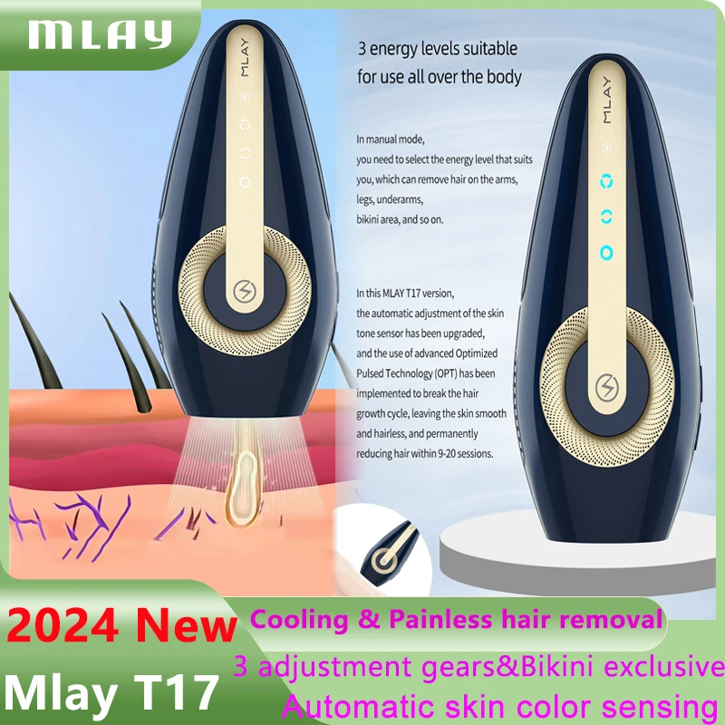 Body bikiny IPL MLAY T17 laser LCE chladenie IPL IPL Zariadenie Automatické snímanie režim Permanentné vlasové odstraňovanie 500000flashes