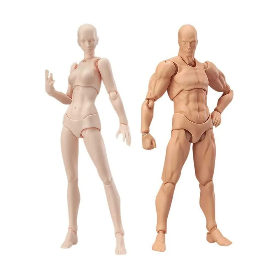 Body Doll, umelci Manikin Blockhead Spojené figuríny kresby Muž+ženská súprava (farba pleti)