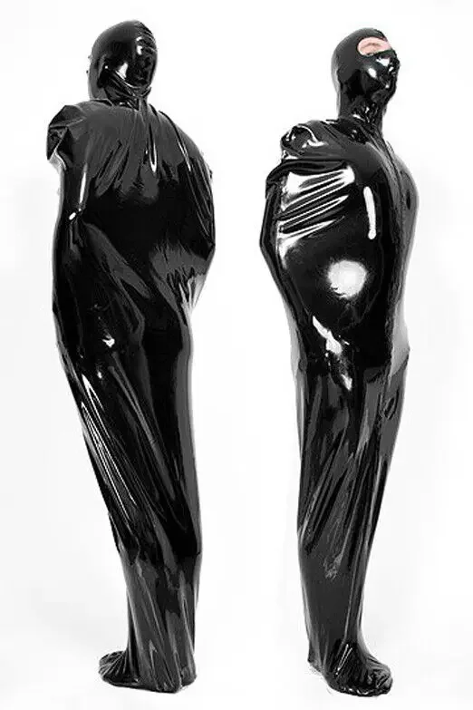 Bodyysuit Zips Catsuit Spacka Maska latex gumové čierne pančucháče Halloween