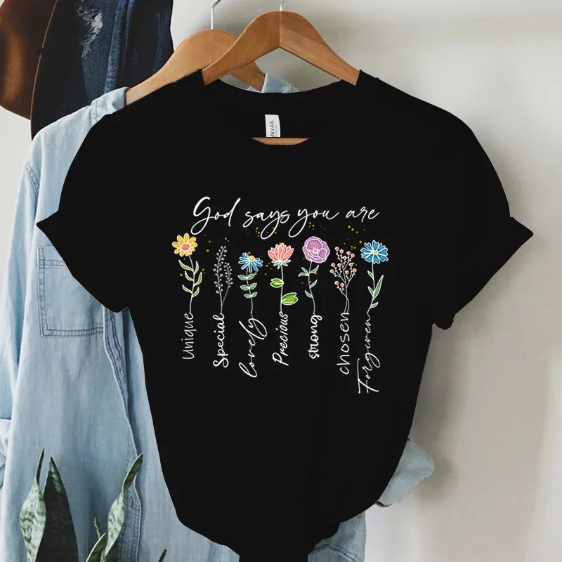 Boh hovorí, že ste jedinečný tlat Tirth Ženy evanjeliové hudba módne streetwear topy vintage náboženstvo viera kresťanské tričko