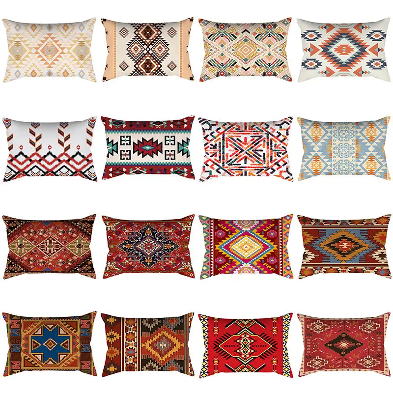 Boho etnické vankúše pre vankúše pre vankúše Česká farma Dvojlôžková posteľ Krycia posteľ spál