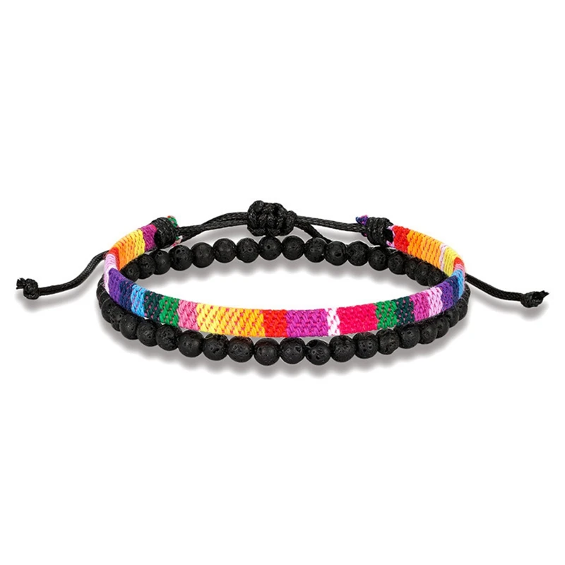 Boho pánsky surferový náramok korálkový korálkový sada Anklet Tkanina Ručne vyrobené priateľstvo náramok na pláž plážové šperky nastaviteľné pre darčeky pre mužov